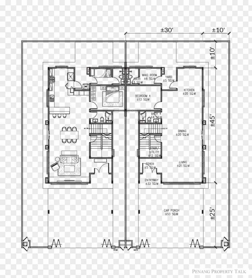 Design Floor Plan Technical Drawing PNG