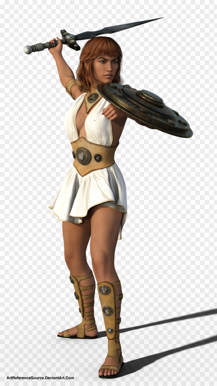 Gladiator Woman 3D Modeling Clip Art PNG