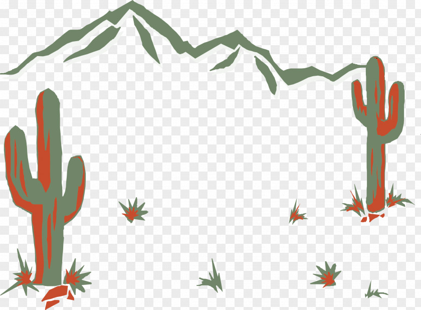 The Cactus In Desert Oasis Erg Clip Art PNG
