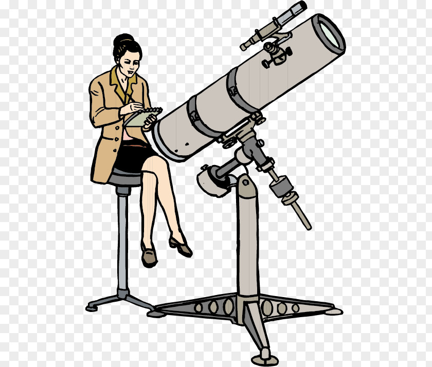 Vector Woman Recording Data Astronomer Astronomy Drawing Clip Art PNG