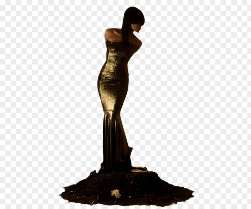 Black And White Bronze Sculpture PNG