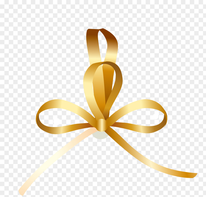 Ribbon Butterfly Gold PNG