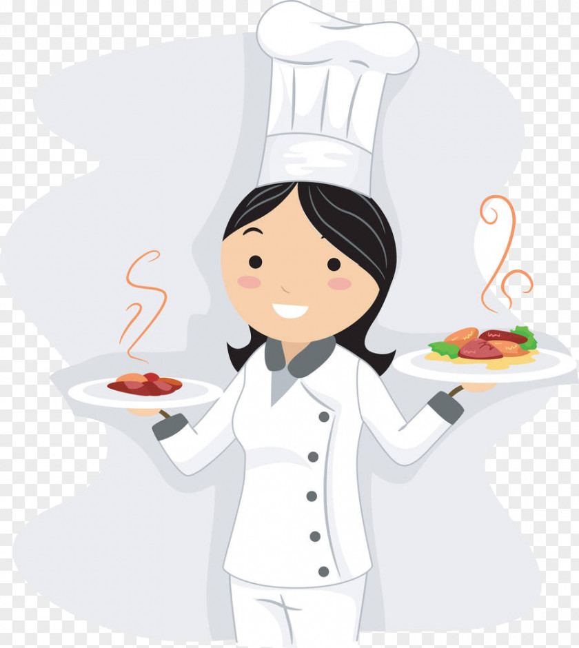 A Woman Chef With Food Royalty-free Stock Photography Clip Art PNG