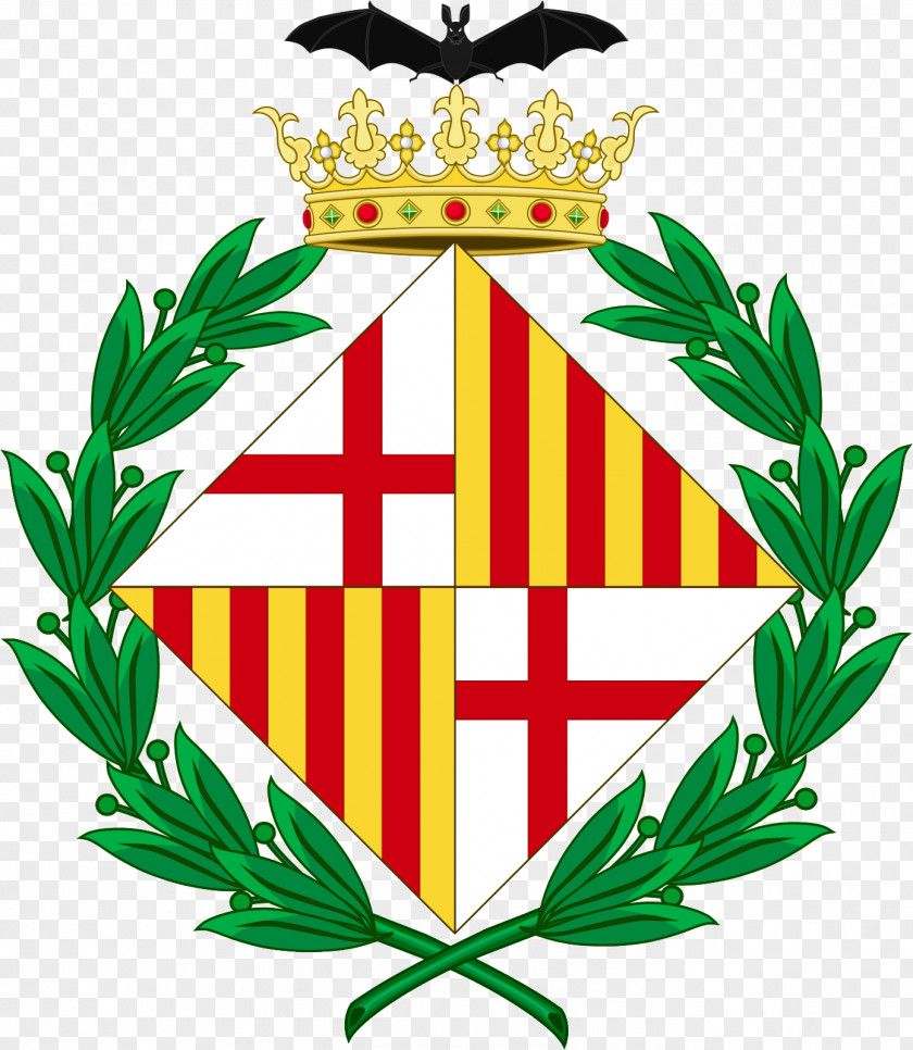 Flag County Of Barcelona Coat Arms Spain PNG