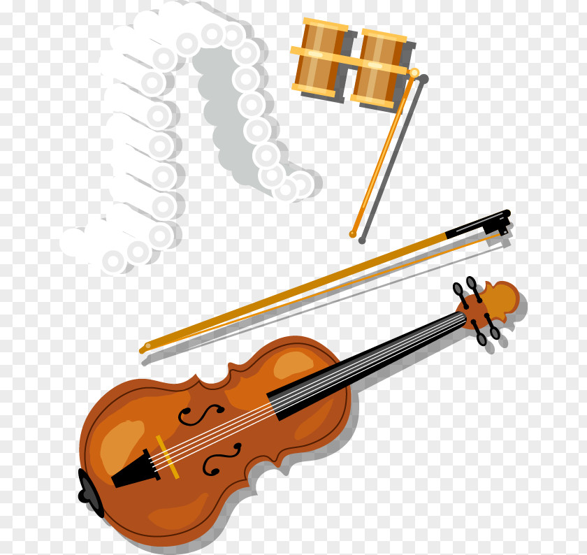 Hand-painted Violin Pattern Element Bass Violone Viola Clip Art PNG