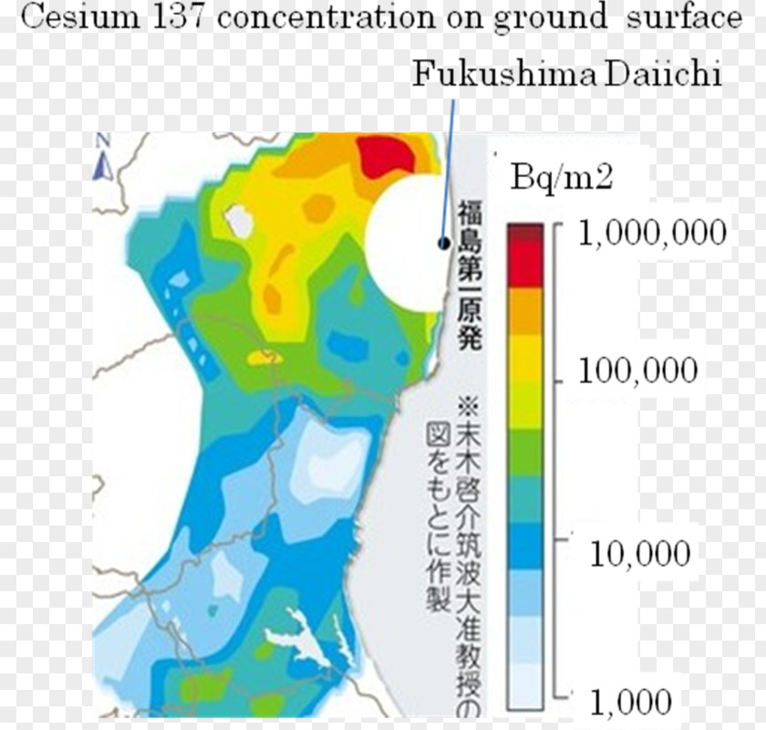 Hot Map Fukushima Daiichi Nuclear Disaster Caesium-137 Chernobyl Prefecture PNG