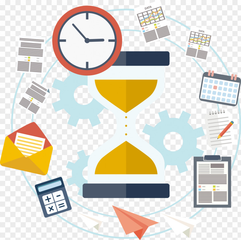 Vector Painted Flat Hourglass Methodology Management Software Business Resource PNG