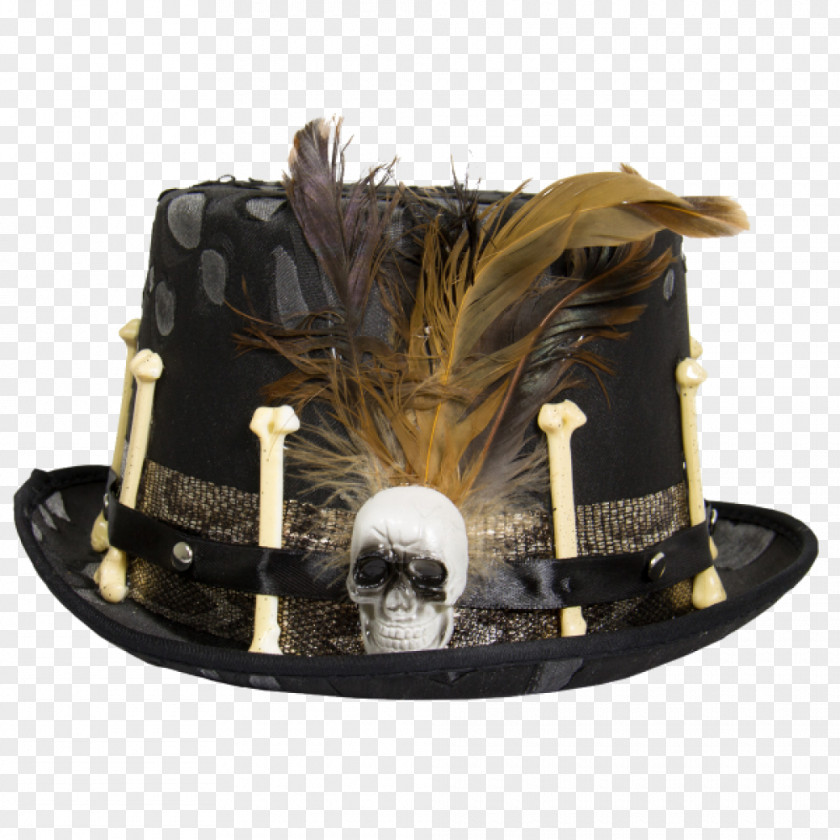 Steampunk Men Top Hat Hexendoktor Hut Schwarz Bone Feather PNG