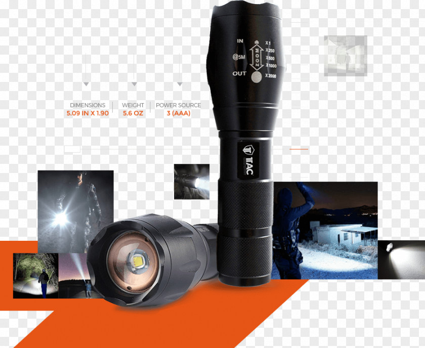 Tactical Light Flashlight Lumen Light-emitting Diode PNG