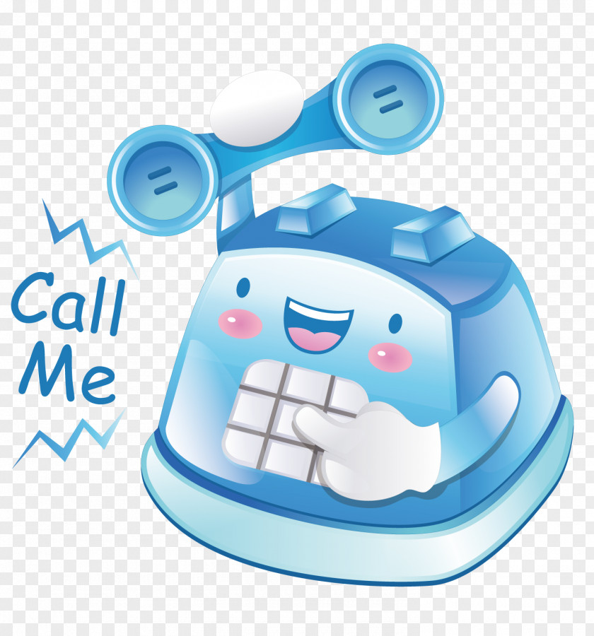 Blue Cartoon Phone Telephone Booth Mobile PNG