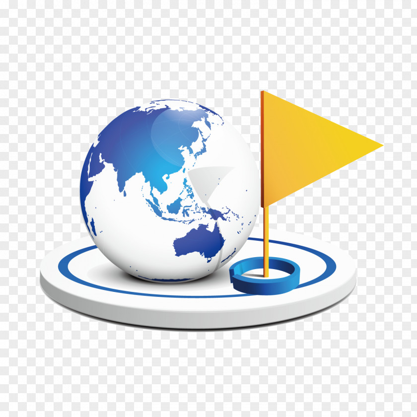 Triangle Flag World Map Globe Wall Decal PNG