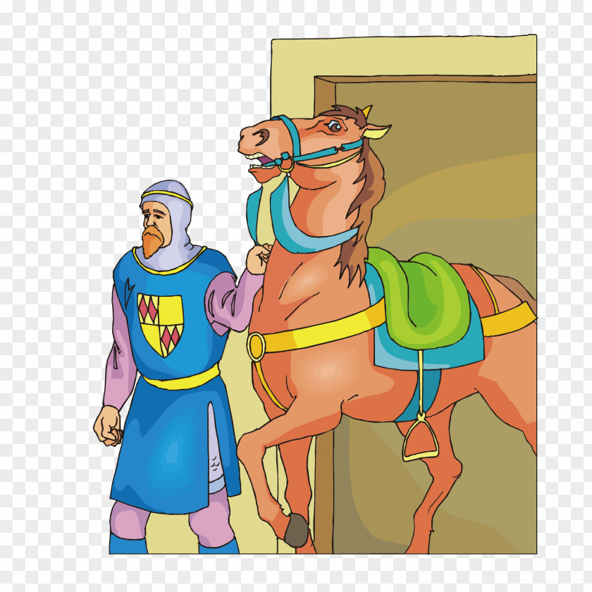 Ancient Soldiers Holding Horses Horse History Illustration PNG