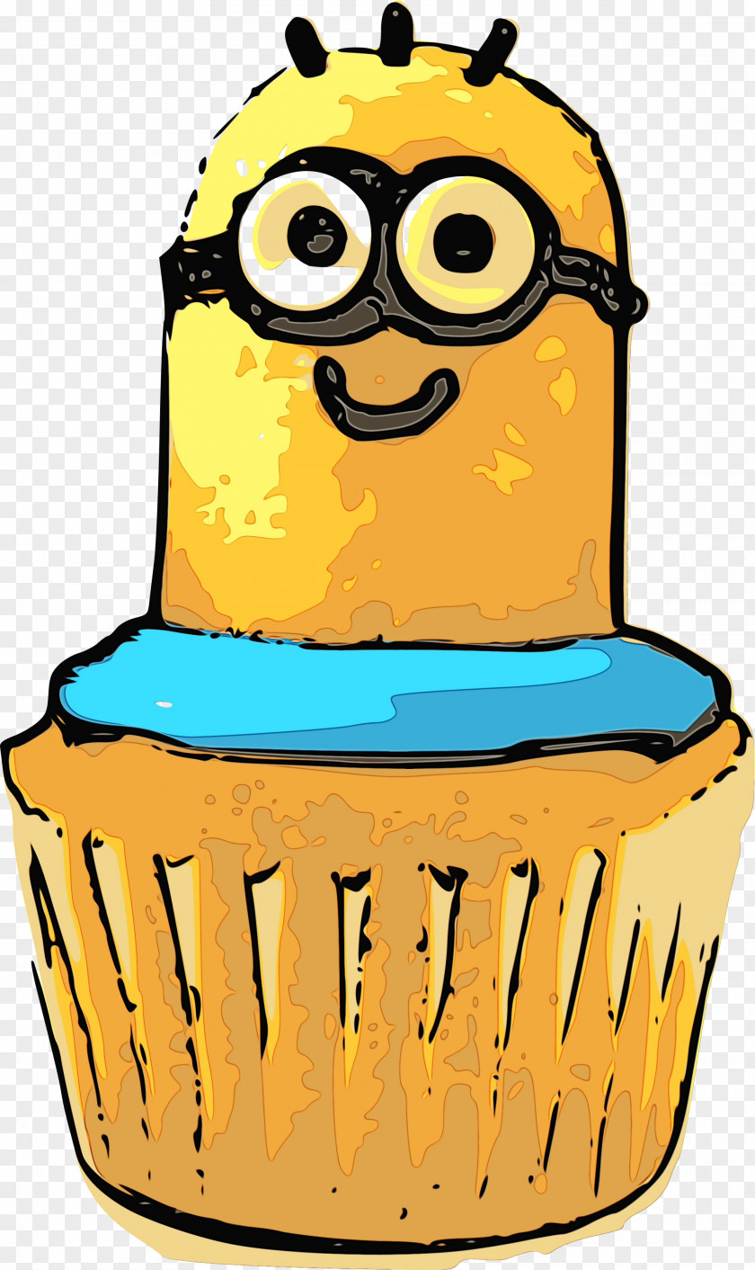 Baked Goods Smile Yellow Cartoon Cupcake PNG