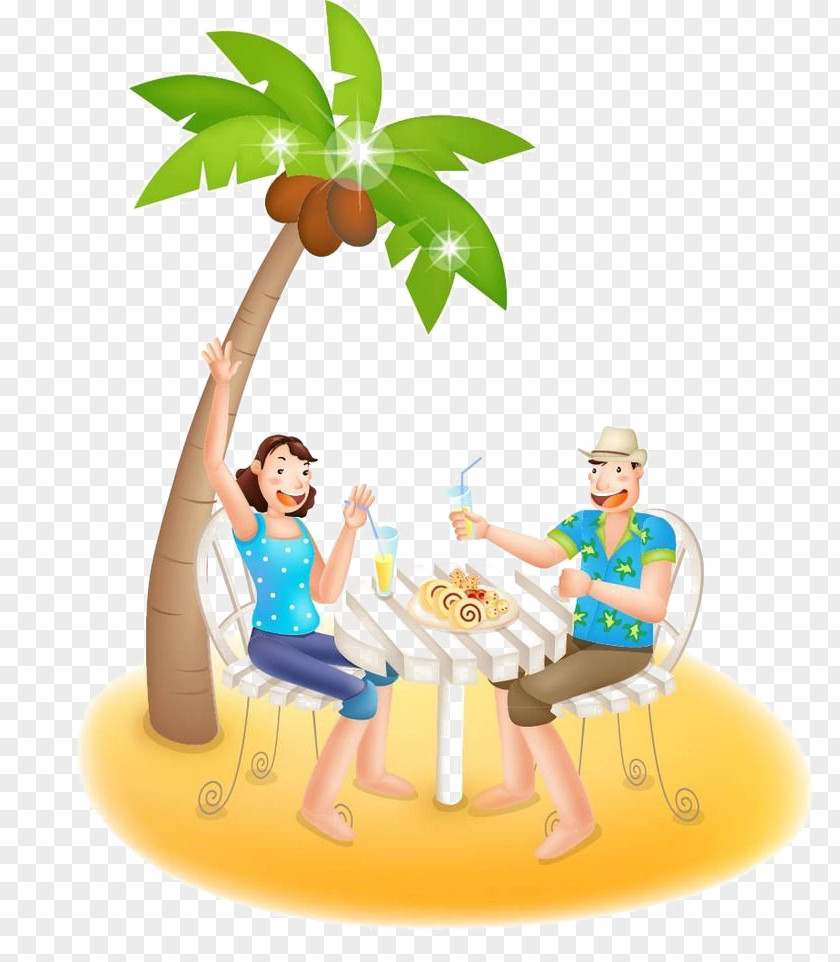 Vacation A Couple Beach Child Illustration PNG