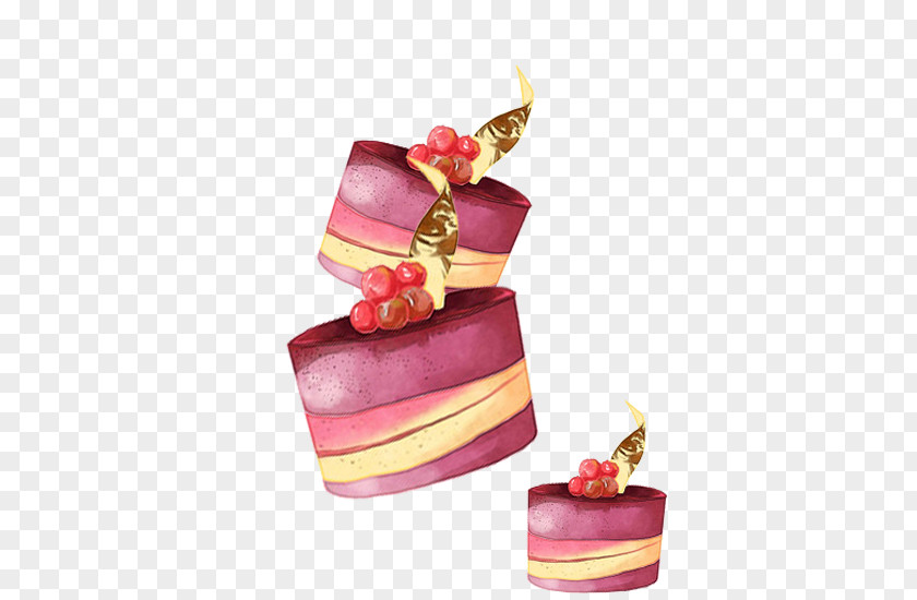 Cherry Cake Illustration PNG