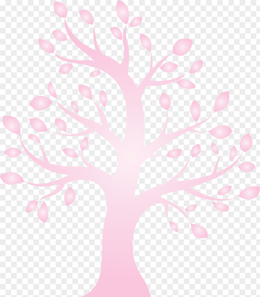 Pink Tree Branch Leaf Plant PNG