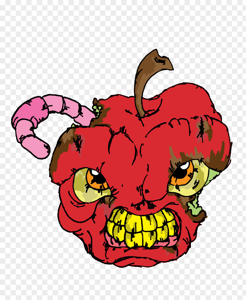Rotten Apple Flowering Plant Cartoon Character Clip Art PNG