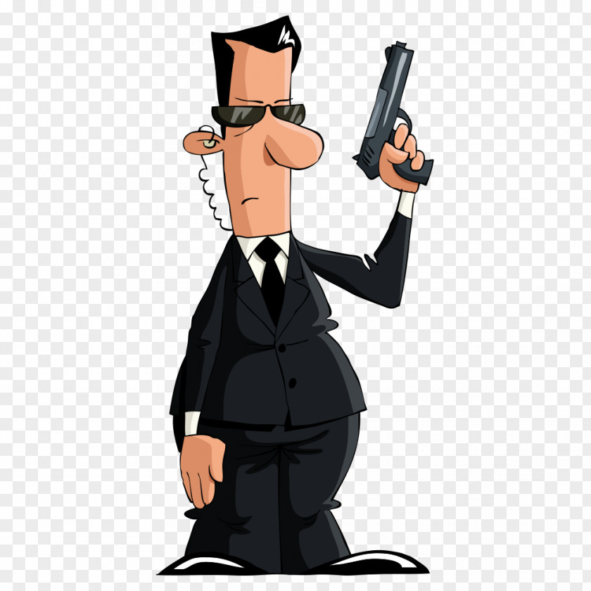 Vector Gun Man Cartoon Drawing Bodyguard Royalty-free PNG