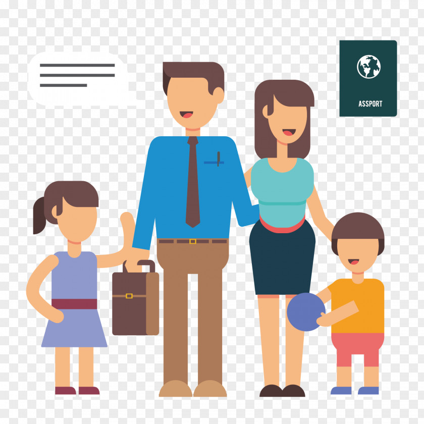 Vector Pattern Material Abroad Travel Family Illustration PNG