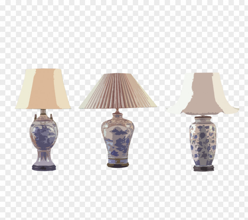 Blue Table Lamp White Computer File PNG