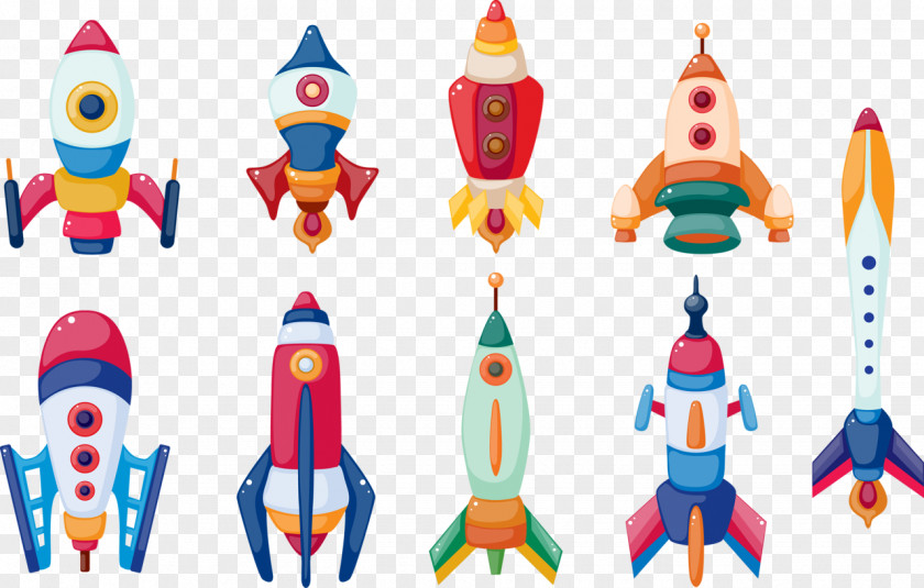 Hand-painted Rocket Spacecraft Cartoon Royalty-free Clip Art PNG