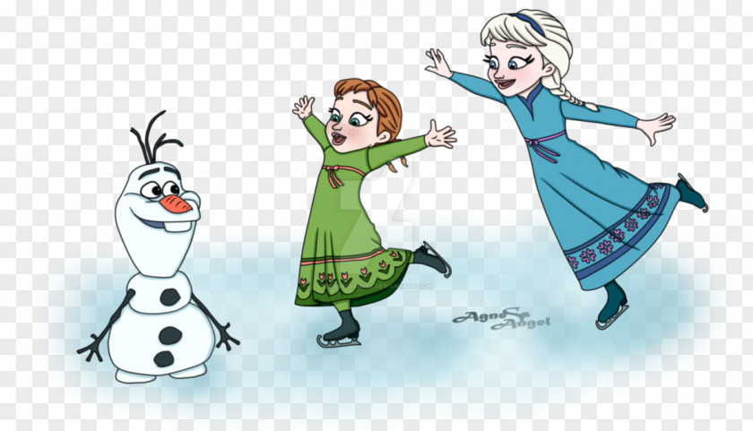 On Ice Elsa Anna Olaf Art Disney Princess PNG