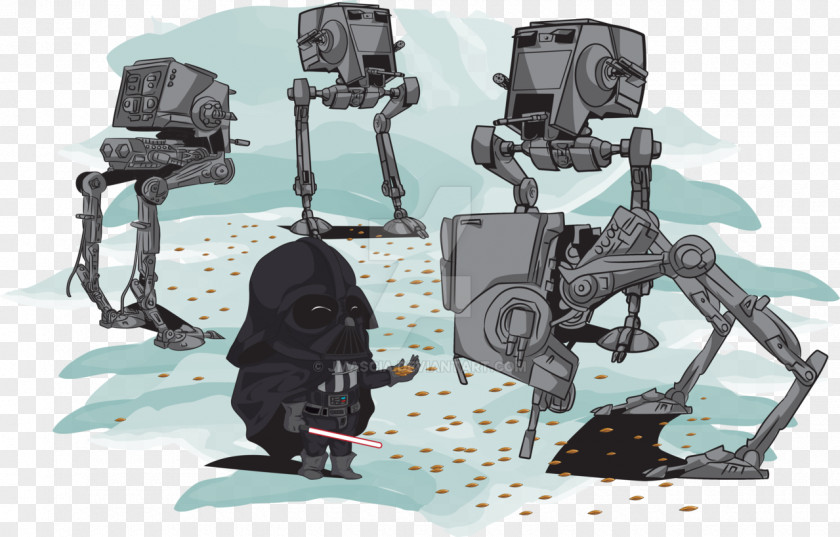 Star Wars Anakin Skywalker Darth Vader And Son All Terrain Armored Transport AT-ST Comics PNG