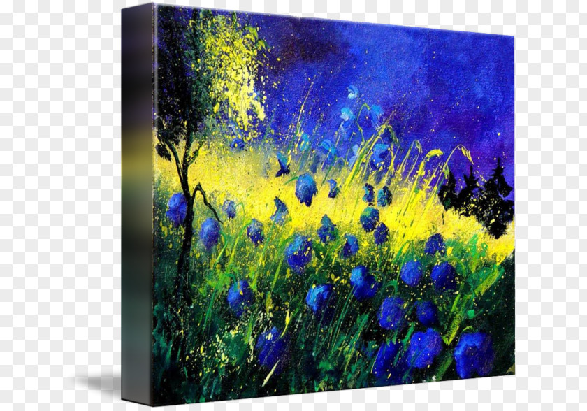 Cornflowers Canvas Print Meadow Acrylic Paint Poppy PNG