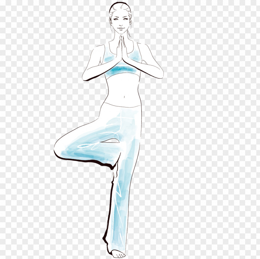 Doing Yoga Beauty Vector Fashion Illustration PNG