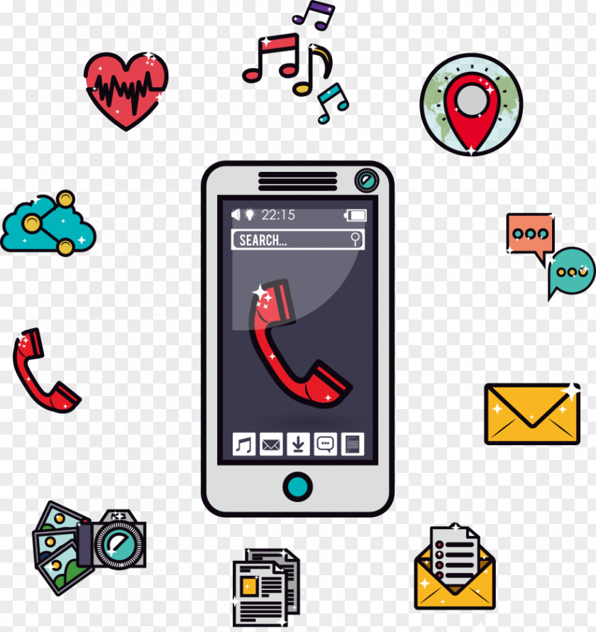 Vector Mobile Phone Software Button Download Wire-frame Model PNG