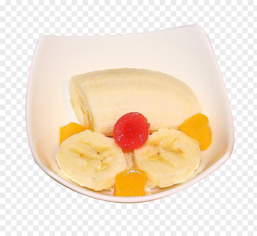 Fruit Bowl Banana Slices Ice Cream Salad Sorbet Auglis PNG