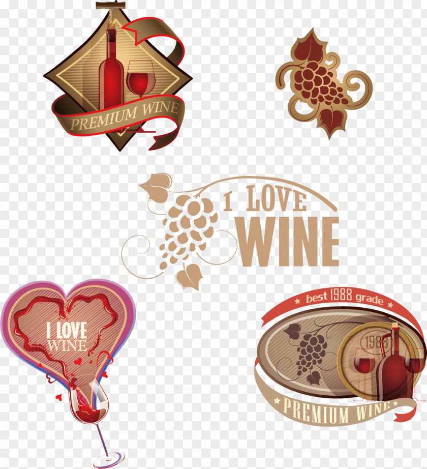 Promotional Wine Label Red PNG