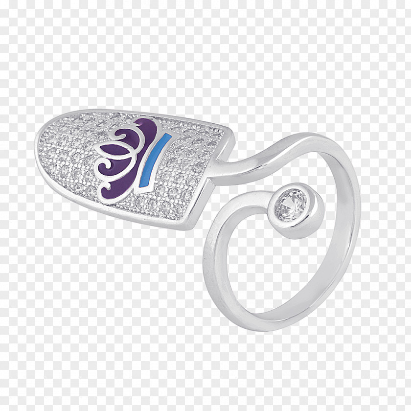 Purple Lotus Silver Body Jewellery Ring PNG