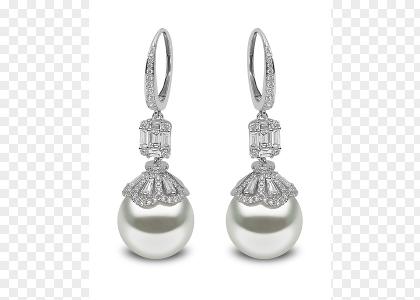 Cultured Freshwater Pearls Pearl Earring Diamond Jewellery Gold PNG