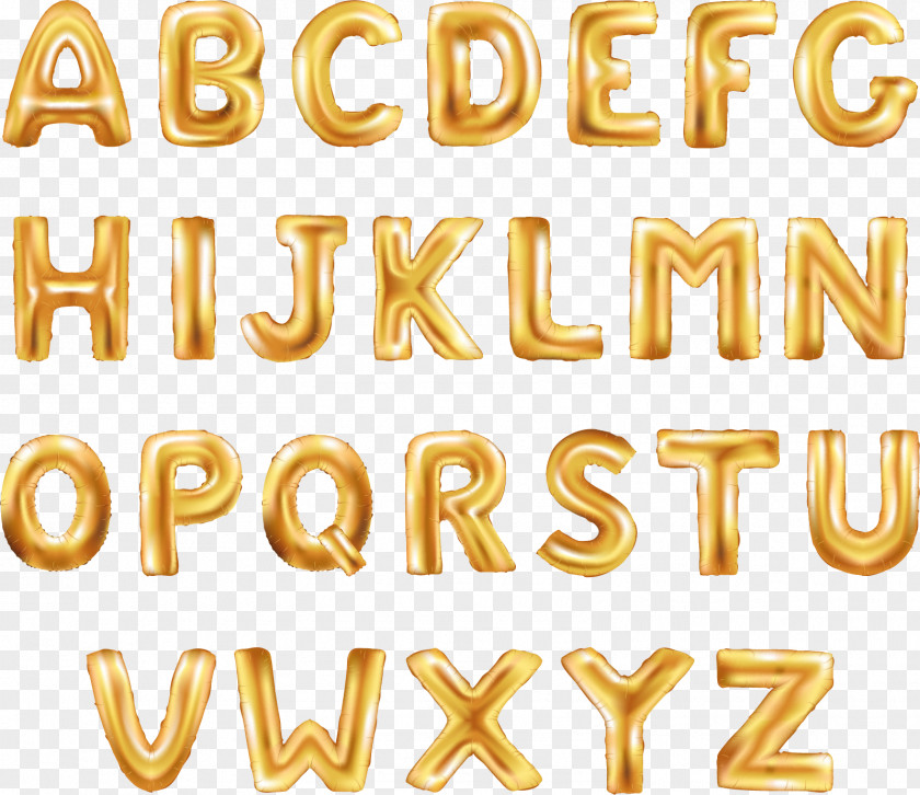 Golden Balloon Word Letter Stock Photography Font PNG