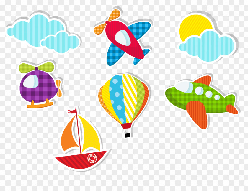 Vector Cartoon Airplane Air Transportation Euclidean Illustration PNG