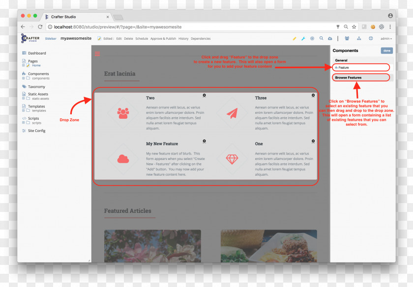 Drop Zone Template Craft Content Management System PNG