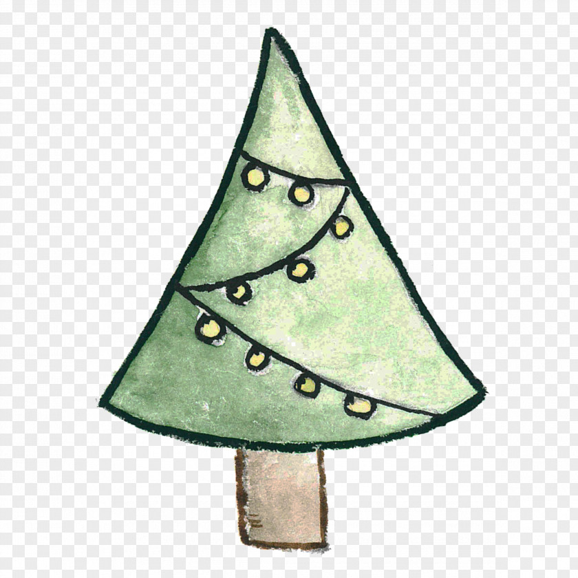 Hand Painted Ink With Christmas Tree Santa Claus Drawing PNG