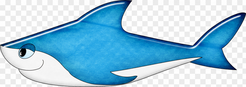 Blue Cartoon Shark Sticker PNG