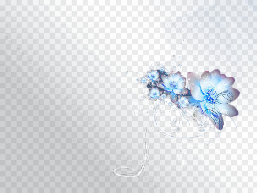 Blue Snow Lotus Web Design PNG