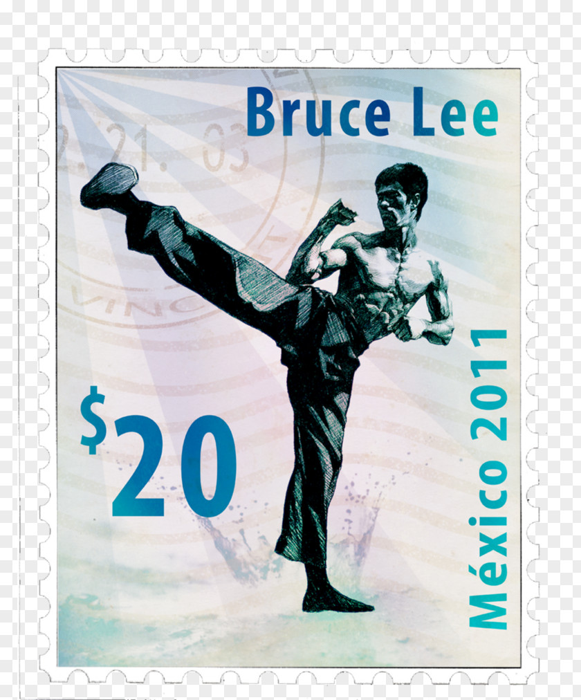 Bruce Lee Kick Martial Arts Drawing Poster PNG