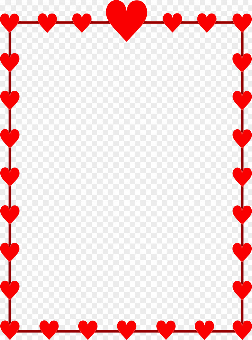 Rectangle Red Valentines Day Border PNG