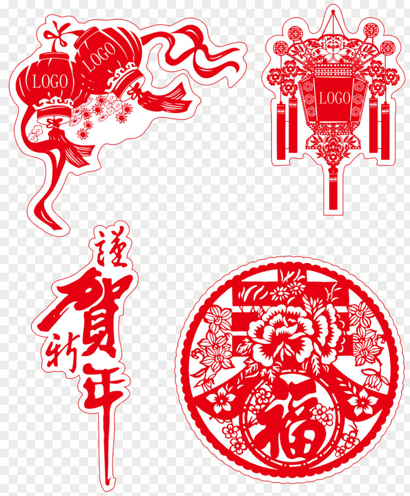 Chinese New Year Red Paper-cut Style Material Papercutting Zodiac Paper Cutting PNG