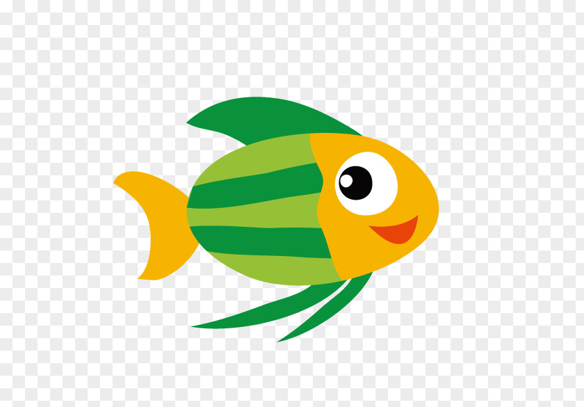 Green Tropical Fish Cartoon Animal PNG