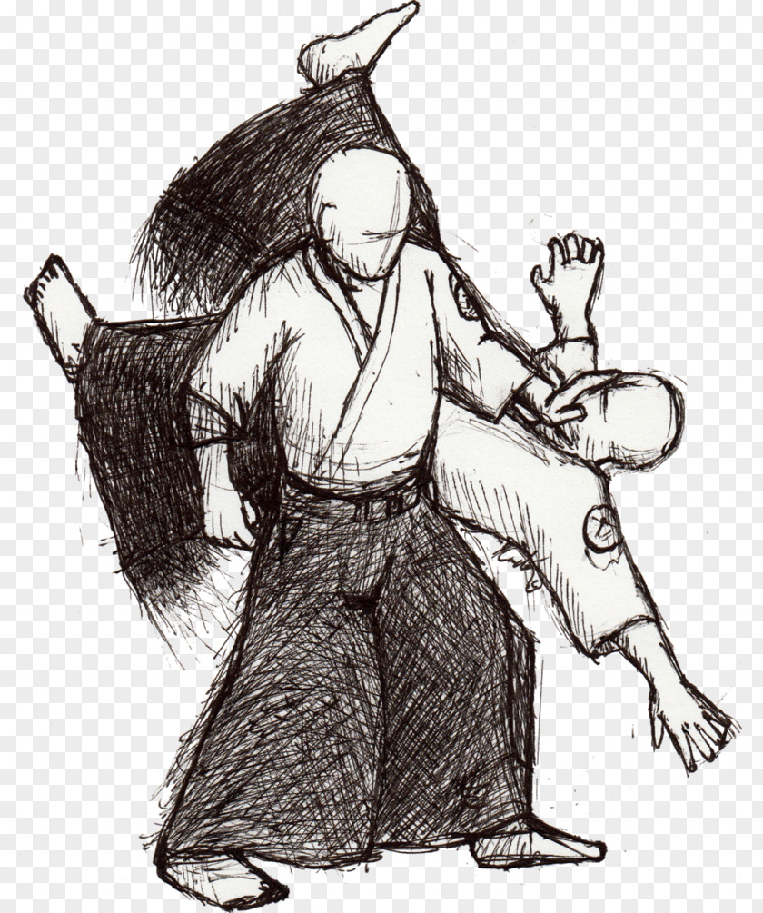 Aikido Drawing Legendary Creature Line Art Sketch PNG