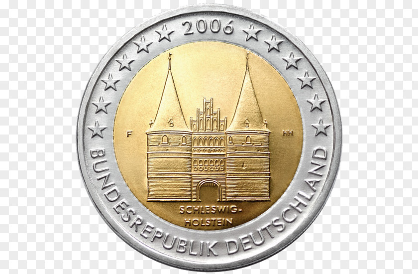Coin Holstentor 2 Euro Commemorative Coins PNG