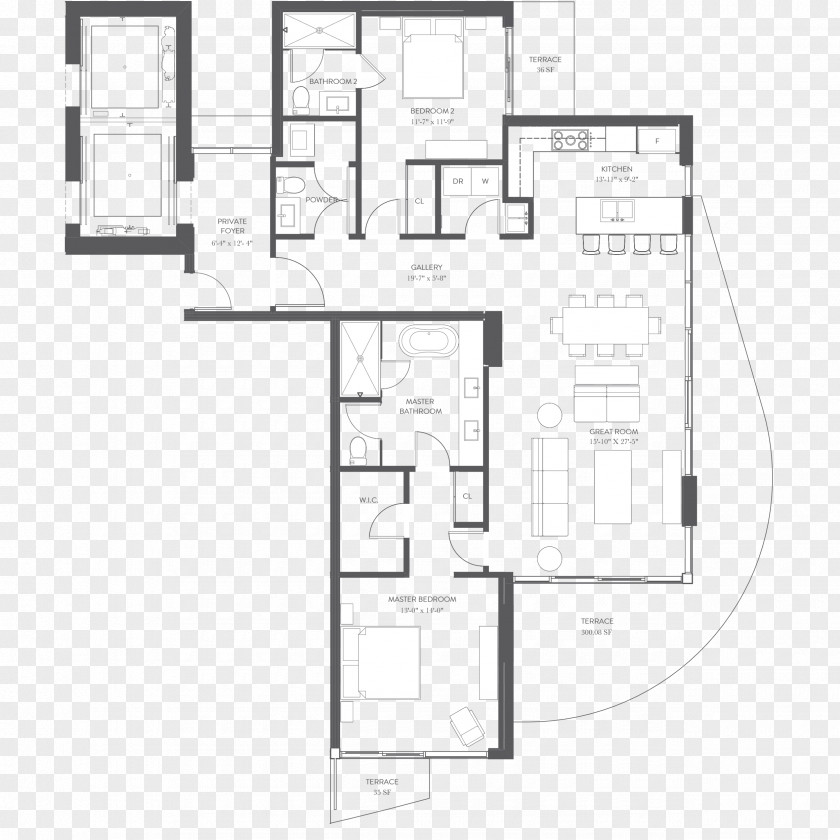 Real Estate Floor Plan Miami House Apartment PNG