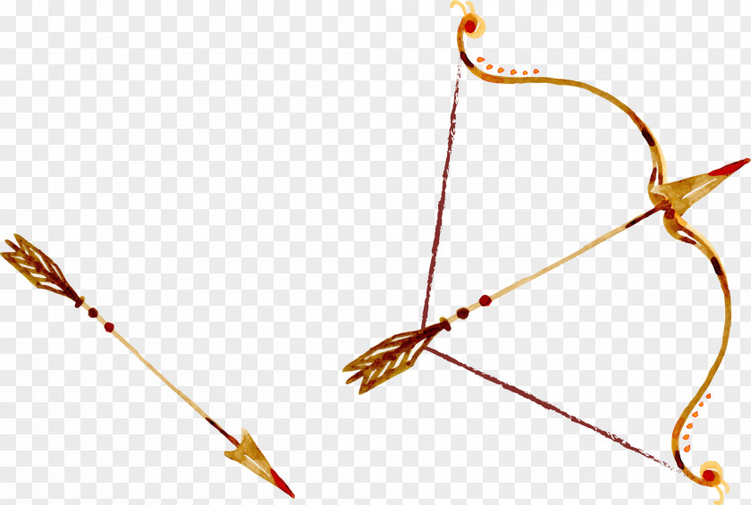 Vector Painted Archery Bow And Arrow PNG