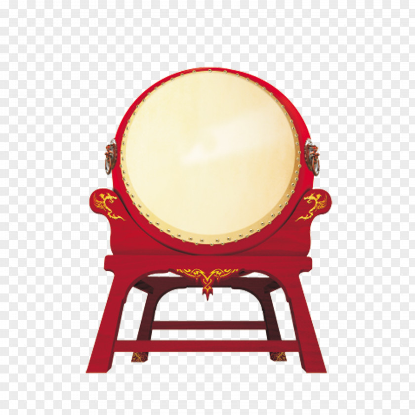 Chinese Red Drum Gong Bass Lunar New Year PNG