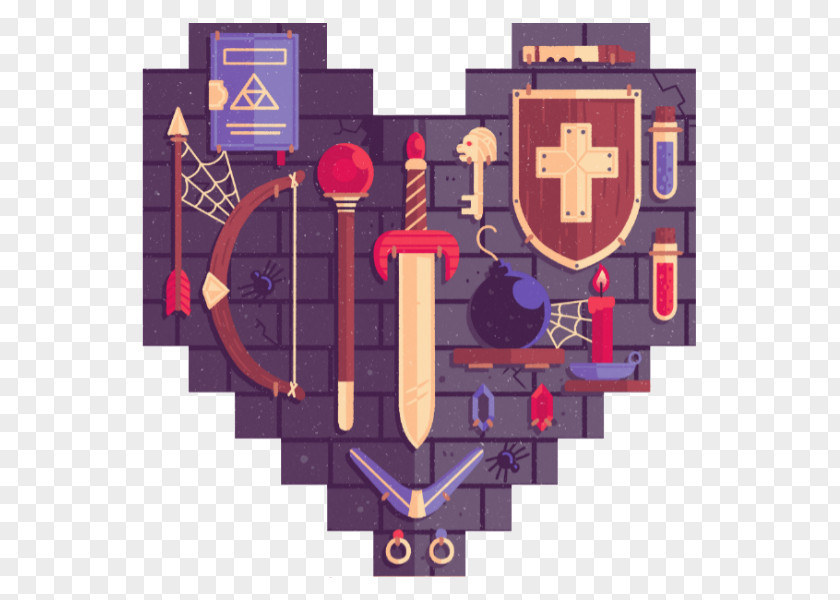 Painting Tools Pixel Art Heart PNG
